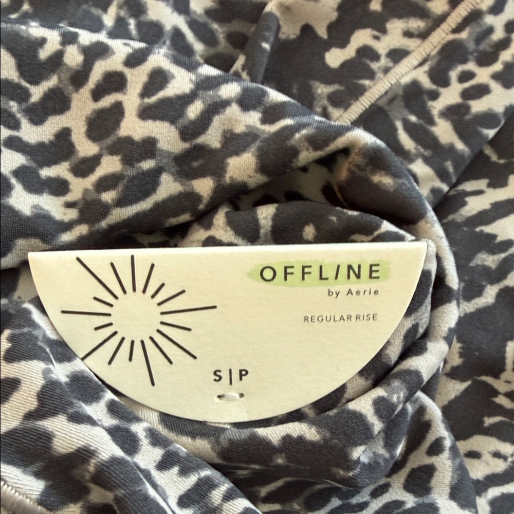 Aerie Offline Leopard print super wide leg fold over  NWT